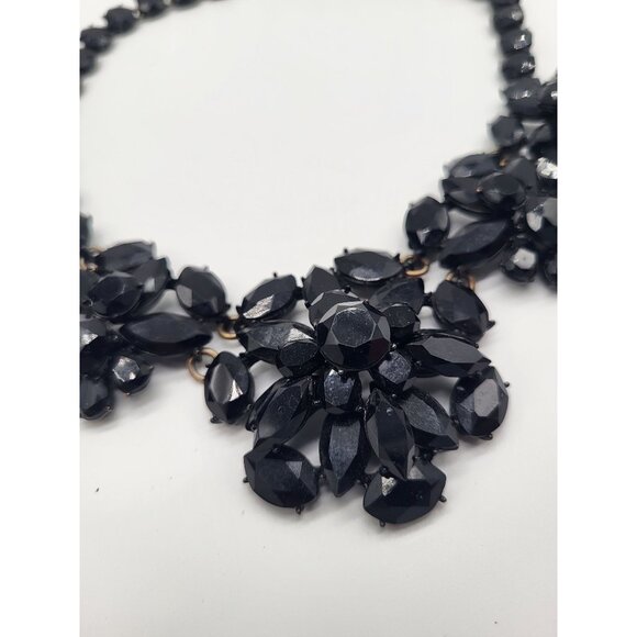 J.Crew Cab Fan Statement Necklace Black Whimsigoth Classic - Picture 3 of 7